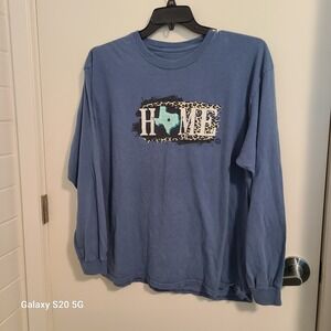 Girlie Girl Texas Home Long Sleeve Graphic T-Shirt XL Pre-Owned Ladies